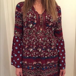 Tilly’s burgundy floral dress